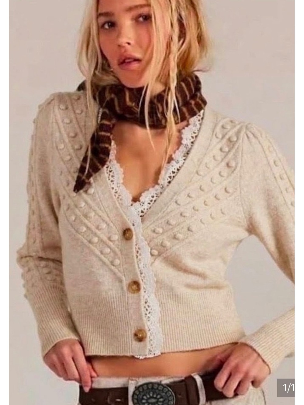 FREE PEOPLE LACE SOFT SPUN LONG SLEEVE CARDIGAN [COPY]